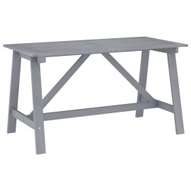 vidaXL Záhradný jedálenský stôl sivý 140x70x73,5 cm masívne akáciové drevo