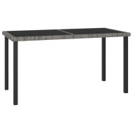 vidaXL Záhradný jedálenský stôl sivý 140x70x73 cm polyratanový - cena, srovnání