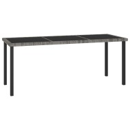 vidaXL Záhradný jedálenský stôl sivý 180x70x73 cm polyratanový - cena, srovnání