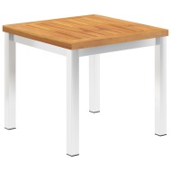 vidaXL Záhradný príručný stôl 45x45x38 cm akáciový masív a nehrdzavejúca oceľ - cena, srovnání