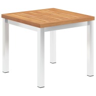 vidaXL Záhradný príručný stôl 45x45x38 cm teakový masív a nehrdzavejúca oceľ - cena, srovnání