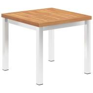 vidaXL Záhradný príručný stôl 45x45x38 cm teakový masív a nehrdzavejúca oceľ - cena, srovnání