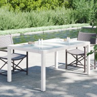 vidaXL Záhradný stôl 150x90x75 cm tvrdené sklo a polyratan biely - cena, srovnání