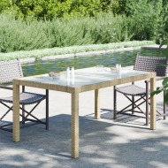 vidaXL Záhradný stôl 150x90x75 cm tvrdené sklo a polyratan čierny - cena, srovnání