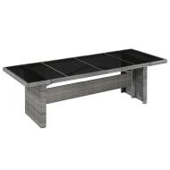 vidaXL Záhradný stôl 240x90x74 cm, polyratan a sklo - cena, srovnání