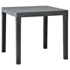 vidaXL Záhradný stôl, antracitový 78x78x72 cm, plast
