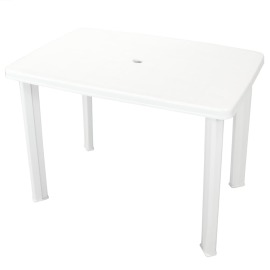 vidaXL Záhradný stôl, biely 101x68x72 cm, plast