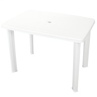 vidaXL Záhradný stôl, biely 101x68x72 cm, plast - cena, srovnání