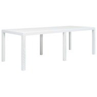 vidaXL Záhradný stôl biely 220x90x72 cm plastový s ratanovým vzhľadom - cena, srovnání