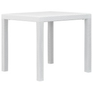 vidaXL Záhradný stôl biely 79x79x72 cm plastový s ratanovým vzhľadom - cena, srovnání