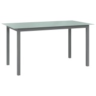 vidaXL Záhradný stôl bledosivý 150x90x74 cm hliník a sklo - cena, srovnání