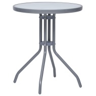 vidaXL Záhradný stôl bledosivý 60 cm oceľ a sklo - cena, srovnání