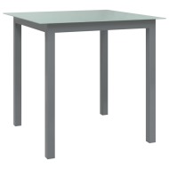 vidaXL Záhradný stôl bledosivý 80x80x74 cm hliník a sklo - cena, srovnání