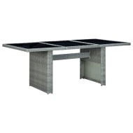 vidaXL Záhradný stôl bledosivý polyratan a tvrdené sklo - cena, srovnání