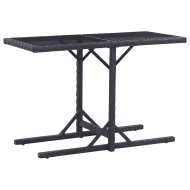 vidaXL Záhradný stôl čierny 110x53x72 cm sklenený a polyratan - cena, srovnání