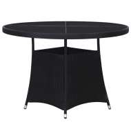 vidaXL Záhradný stôl čierny 110x74 cm polyratanový - cena, srovnání