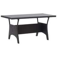 vidaXL Záhradný stôl čierny 130x70x66 cm polyratanový - cena, srovnání