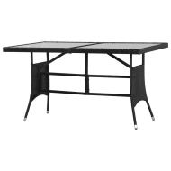 vidaXL Záhradný stôl čierny 140x80x74 cm polyratanový - cena, srovnání