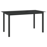vidaXL Záhradný stôl, čierny 150x90x74 cm, hliník a sklo - cena, srovnání
