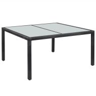 vidaXL Záhradný stôl, čierny 150x90x75 cm, polyratan - cena, srovnání