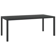 vidaXL Záhradný stôl, čierny 185x90x74 cm, hliník a WPC - cena, srovnání