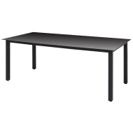 vidaXL Záhradný stôl, čierny 190x90x74 cm, hliník a sklo - cena, srovnání