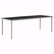 vidaXL Záhradný stôl, čierny 220x90x74,5 cm, oceľ - cena, srovnání