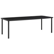 vidaXL Záhradný stôl čierny 220x90x74,5 cm oceľ a sklo - cena, srovnání