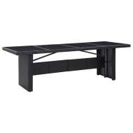 vidaXL Záhradný stôl, čierny 240x90x74 cm, polyratan a sklo - cena, srovnání