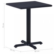 vidaXL Záhradný stôl čierny 60x60x75 cm - cena, srovnání