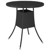 vidaXL Záhradný stôl čierny 70x70x73 cm polyratanový - cena, srovnání