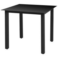 vidaXL Záhradný stôl, čierny 80x80x74 cm, hliník a sklo - cena, srovnání