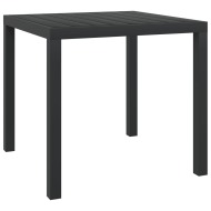 vidaXL Záhradný stôl, čierny 80x80x74 cm, hliník a WPC - cena, srovnání