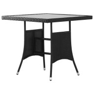 vidaXL Záhradný stôl čierny 80x80x74 cm polyratanový - cena, srovnání