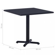 vidaXL Záhradný stôl čierny 80x80x75 cm - cena, srovnání