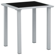 vidaXL Záhradný stôl čierny a strieborný 41x41x45 cm oceľ a sklo - cena, srovnání