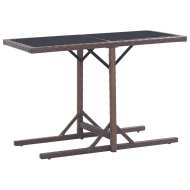 vidaXL Záhradný stôl hnedý 110x53x72 cm sklenený a polyratan - cena, srovnání
