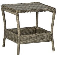 vidaXL Záhradný stôl, hnedý 45x45x46,5 cm, polyratan - cena, srovnání