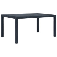 vidaXL Záhradný stôl plastový ratanový vzhľad 150x90x72 cm antracit - cena, srovnání