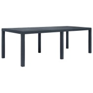 vidaXL Záhradný stôl plastový ratanový vzhľad 220x90x72 cm antracit - cena, srovnání