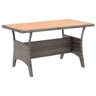 vidaXL Záhradný stôl sivý 120x70x66 cm polyratanový - cena, srovnání