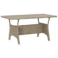 vidaXL Záhradný stôl sivý 130x70x66 cm polyratanový - cena, srovnání