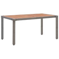 vidaXL Záhradný stôl, sivý 150x90x75 cm, polyratan a akáciový masív - cena, srovnání