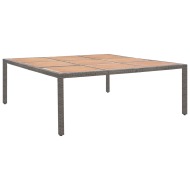vidaXL Záhradný stôl, sivý 200x200x74 cm, polyratan a akáciové drevo - cena, srovnání