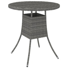 vidaXL Záhradný stôl sivý 70x70x73 cm polyratanový