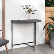 vidaXL Záhradný stôl sivý 80x50x75 cm polyratan - cena, srovnání