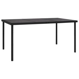 vidaXL Záhradný stôl so sklenenou doskou čierny 150x90x74 cm oceľ