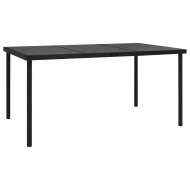 vidaXL Záhradný stôl so sklenenou doskou čierny 150x90x74 cm oceľ - cena, srovnání