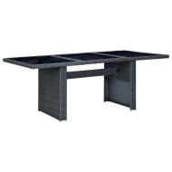 vidaXL Záhradný stôl, tmavosivý, polyratan a tvrdené sklo - cena, srovnání
