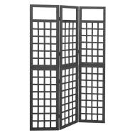 vidaXL 3-panelový paraván/mriežka masívna jedľa čierny 121x180 cm - cena, srovnání